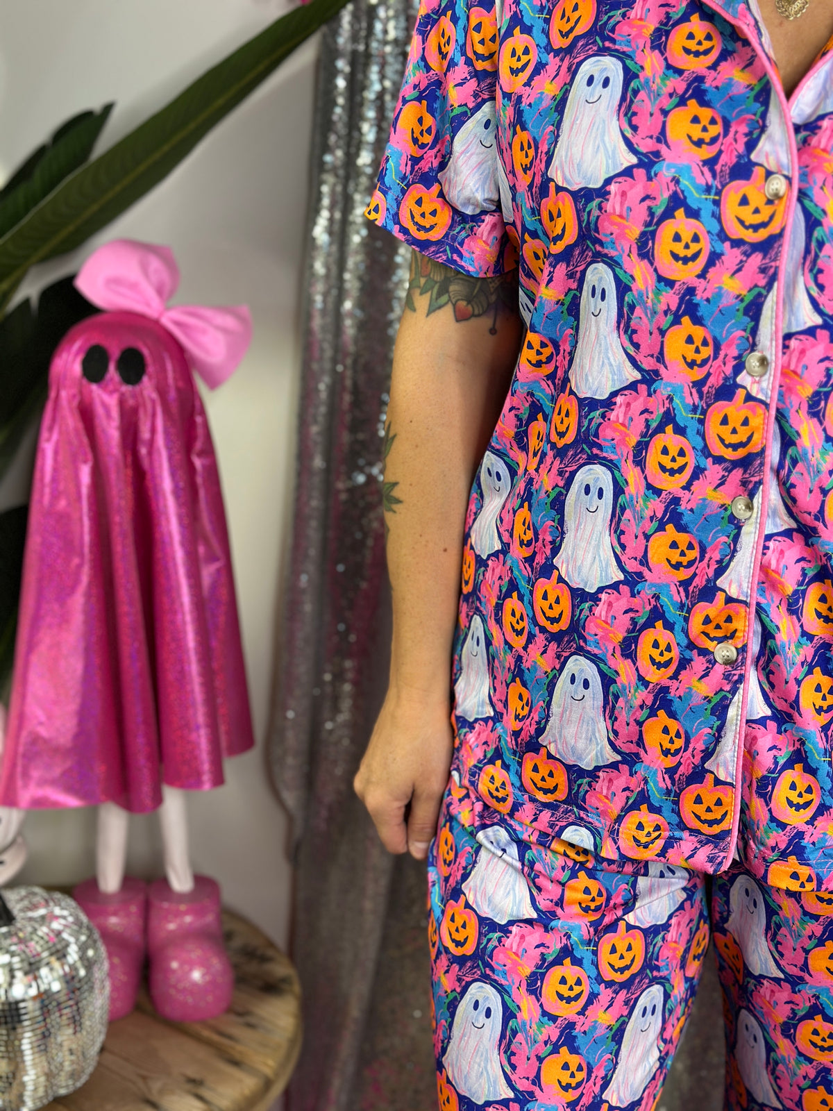 Purple Ghost Pj Set - (Small - 3X)