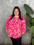 The Wrinkle Free Lizzie Top - Orange and Pink Floral (Small - 3X)