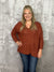 Lightweight Vneck Rust Sweater