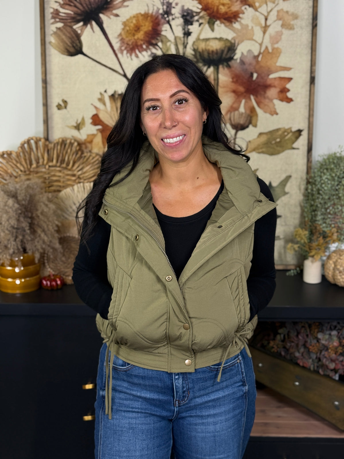 Olive Puffer Vest