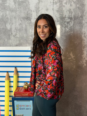 Flowy Fall Floral Blouse (Small - 3X)