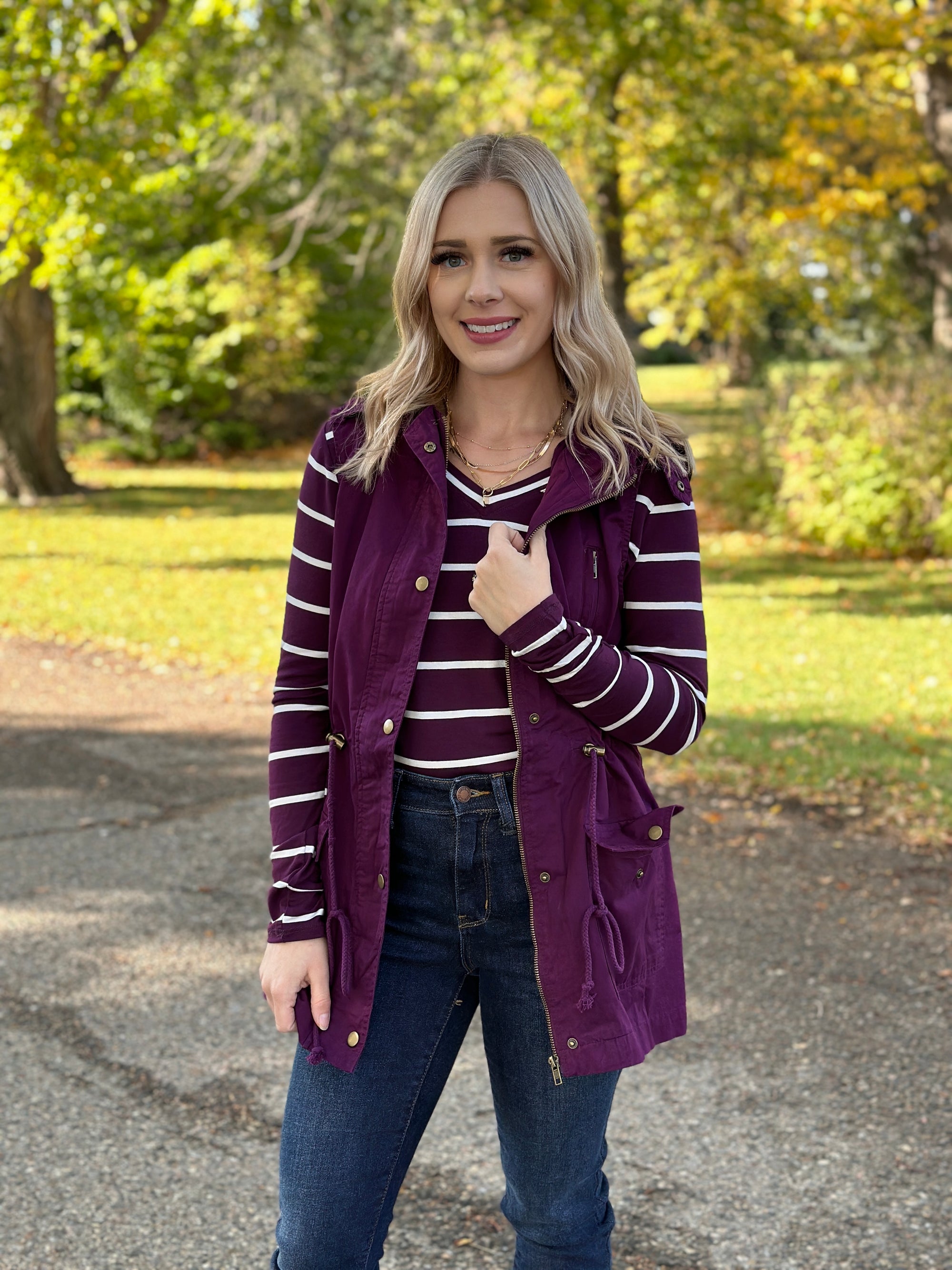 Cargo Vest - Plum