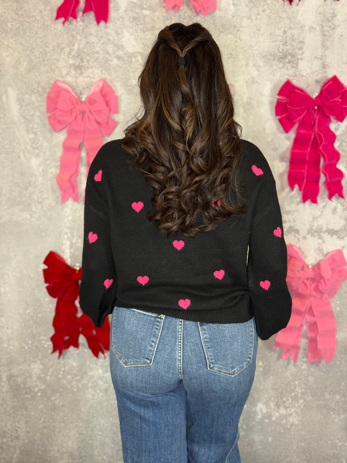 Heart Crewneck Sweater - Black