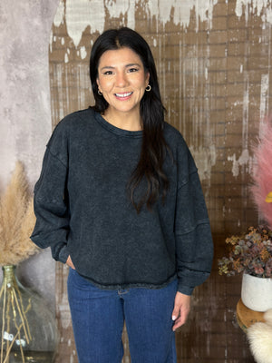 Ribbed Crewneck - Black