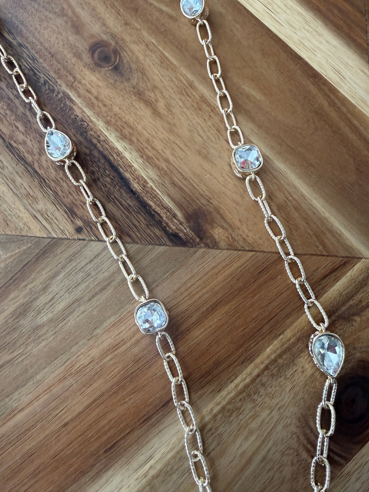 Long Layered Gem Necklace