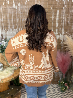 The Josie Button Up Western Cardigan - Camel FINAL SALE