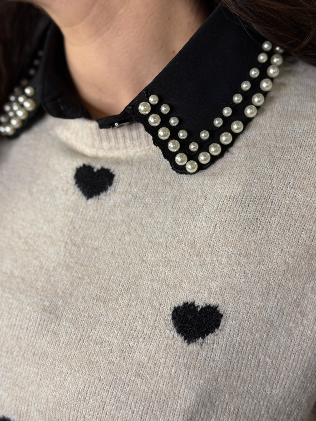 Faux Collar - Black Pearl