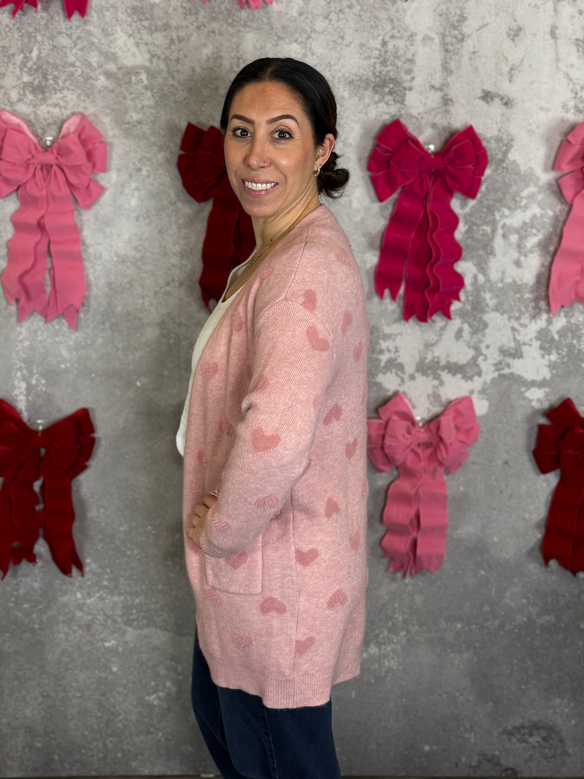 Pastel Heart Cardigan - Blush