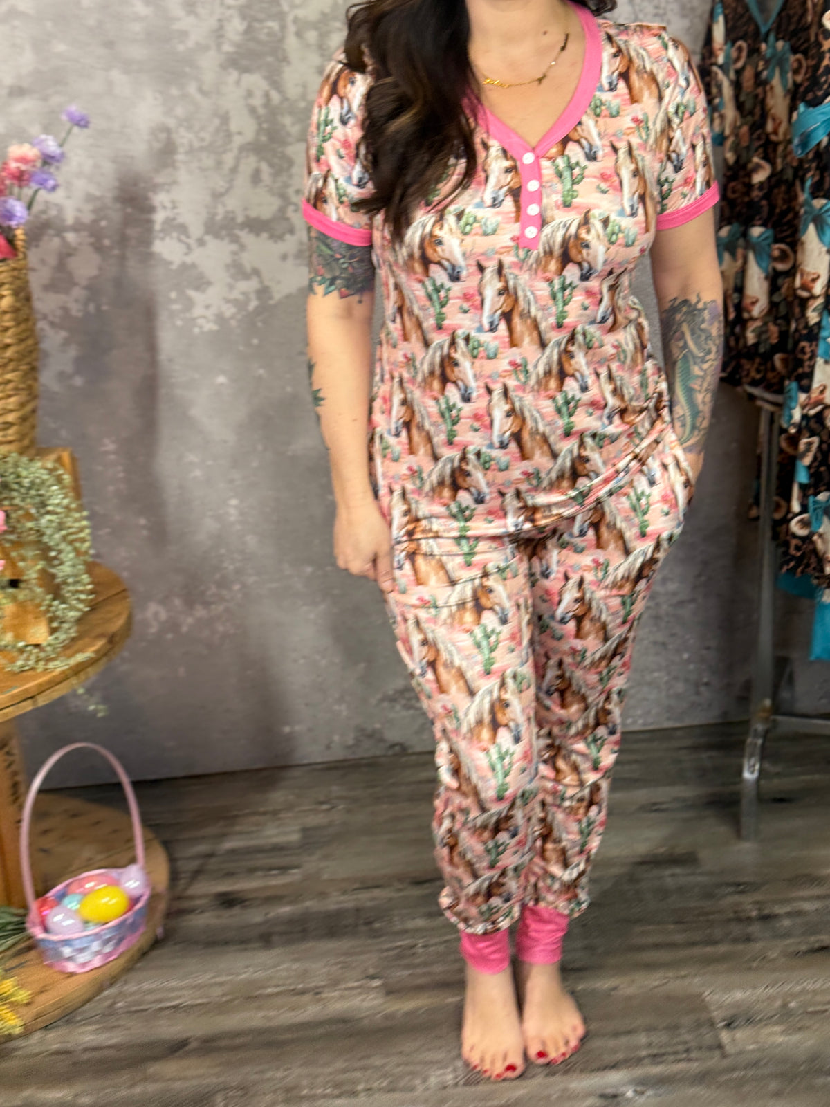 Buttery Shirley Lounge Sets - Cactus Horse - (XS - 3X)