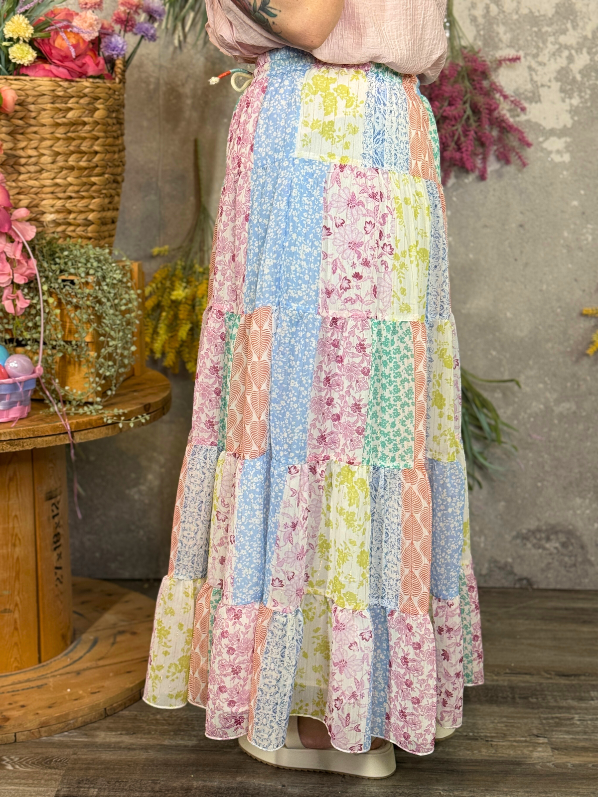 Multicolor Patchwork Skirt
