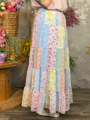 Multicolor Patchwork Skirt