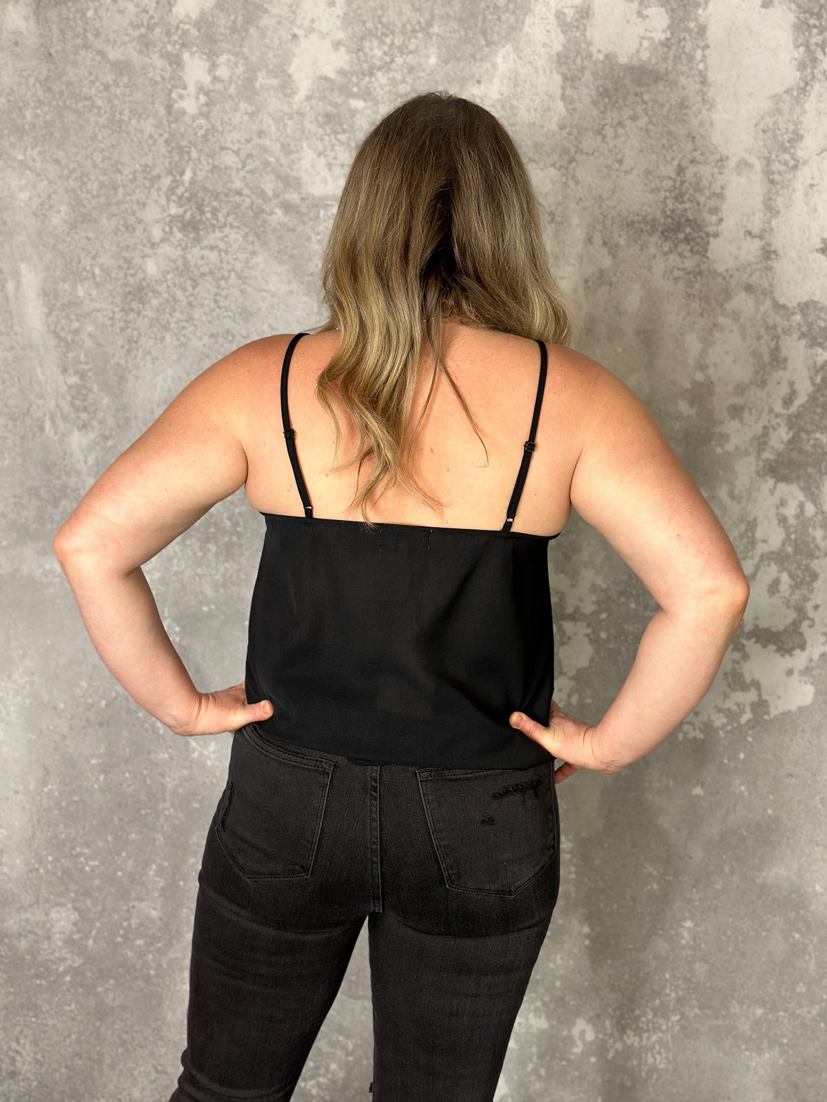 Linda Lace Tank -  Black - (small - 3X) - FINAL SALE