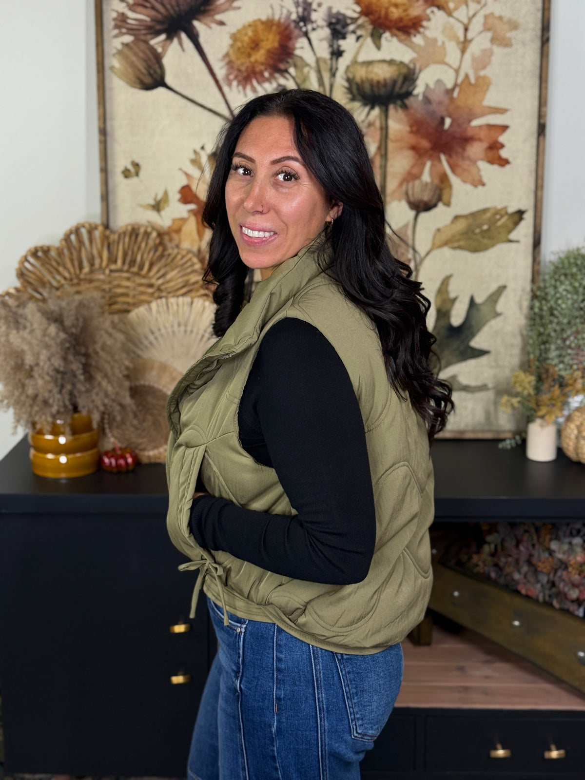Olive Puffer Vest