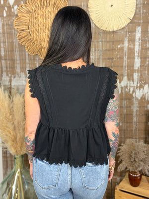 Lace Trim Babydoll Tank