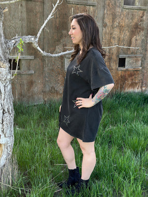 Studded Star Mineral Wash Dress - FINAL SALE