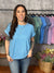 Soft Hacci Round Neck Top - Deep Sky