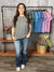 Soft Hacci Round Neck Top - Black