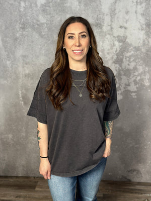 Mineral Wash Tee - Black (Small - 3X)