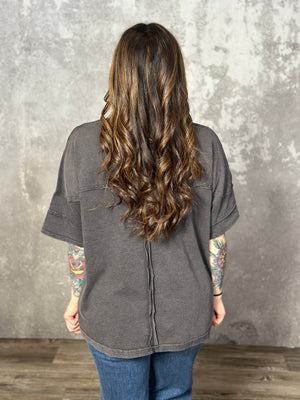 Mineral Wash Tee - Black (Small - 3X)