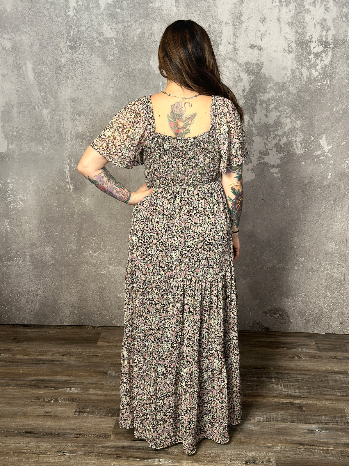 Spring Smocked Floral Field Maxi Dress (Small - 3X)