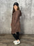 Hooded Longline Cardigan - Brown