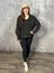 Black Mineral Wash Collared Sweatshirt  (Small - 3X)