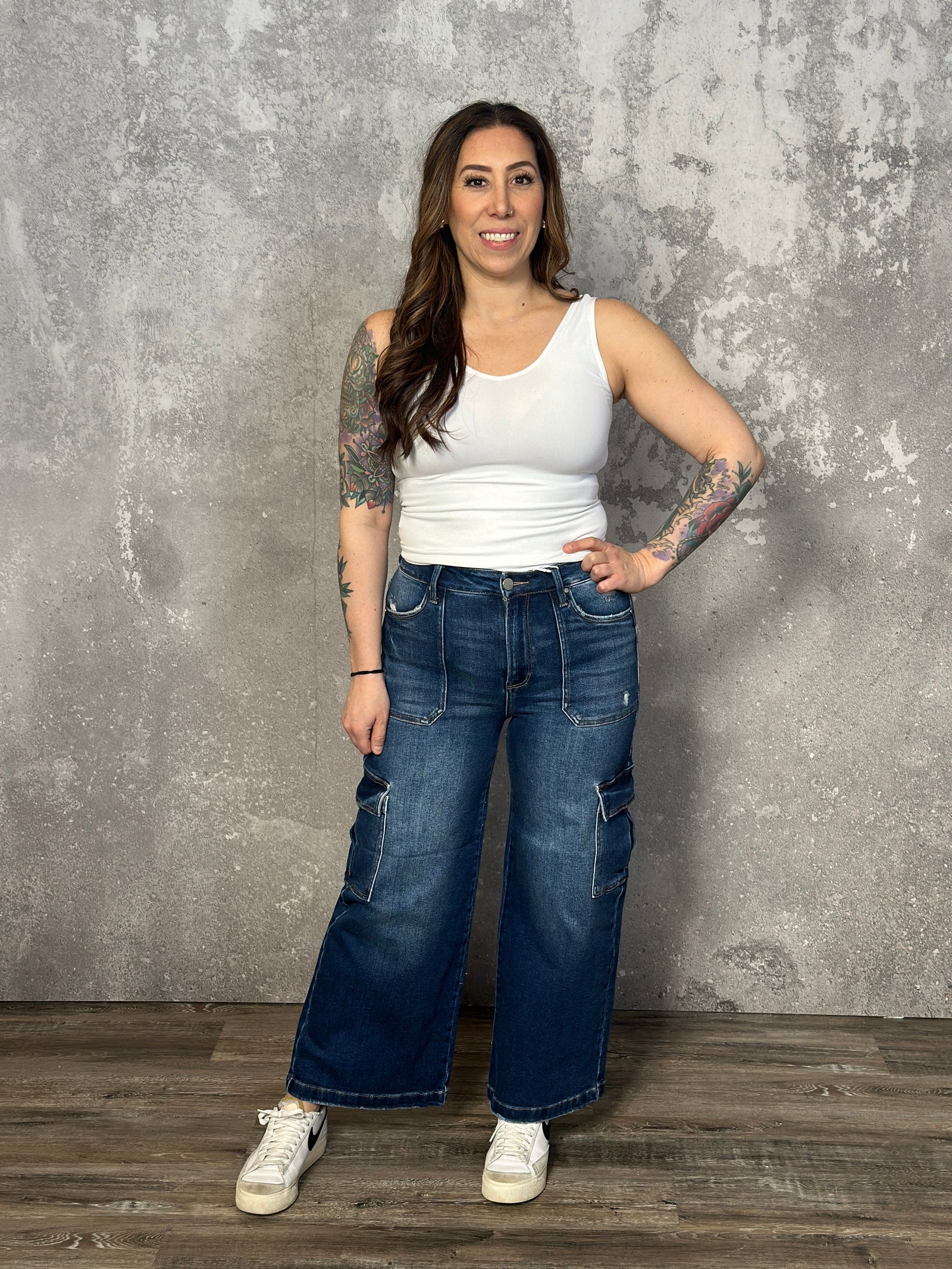 Risen Cargo Pocket Crop Jean  (Regular and Plus Size)