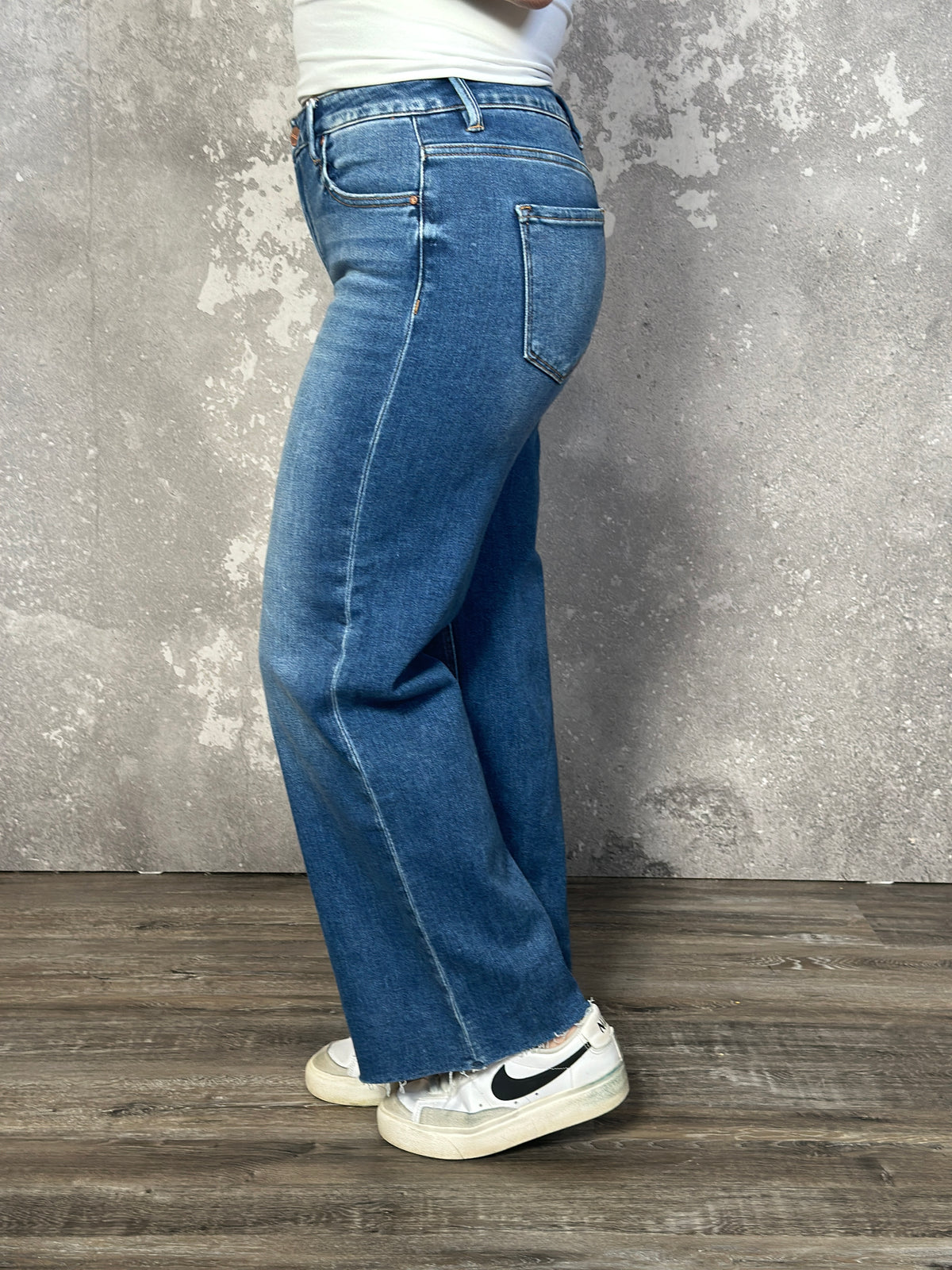 Risen Mid Rise Wide Crop Jean  (Regular and Plus Size)