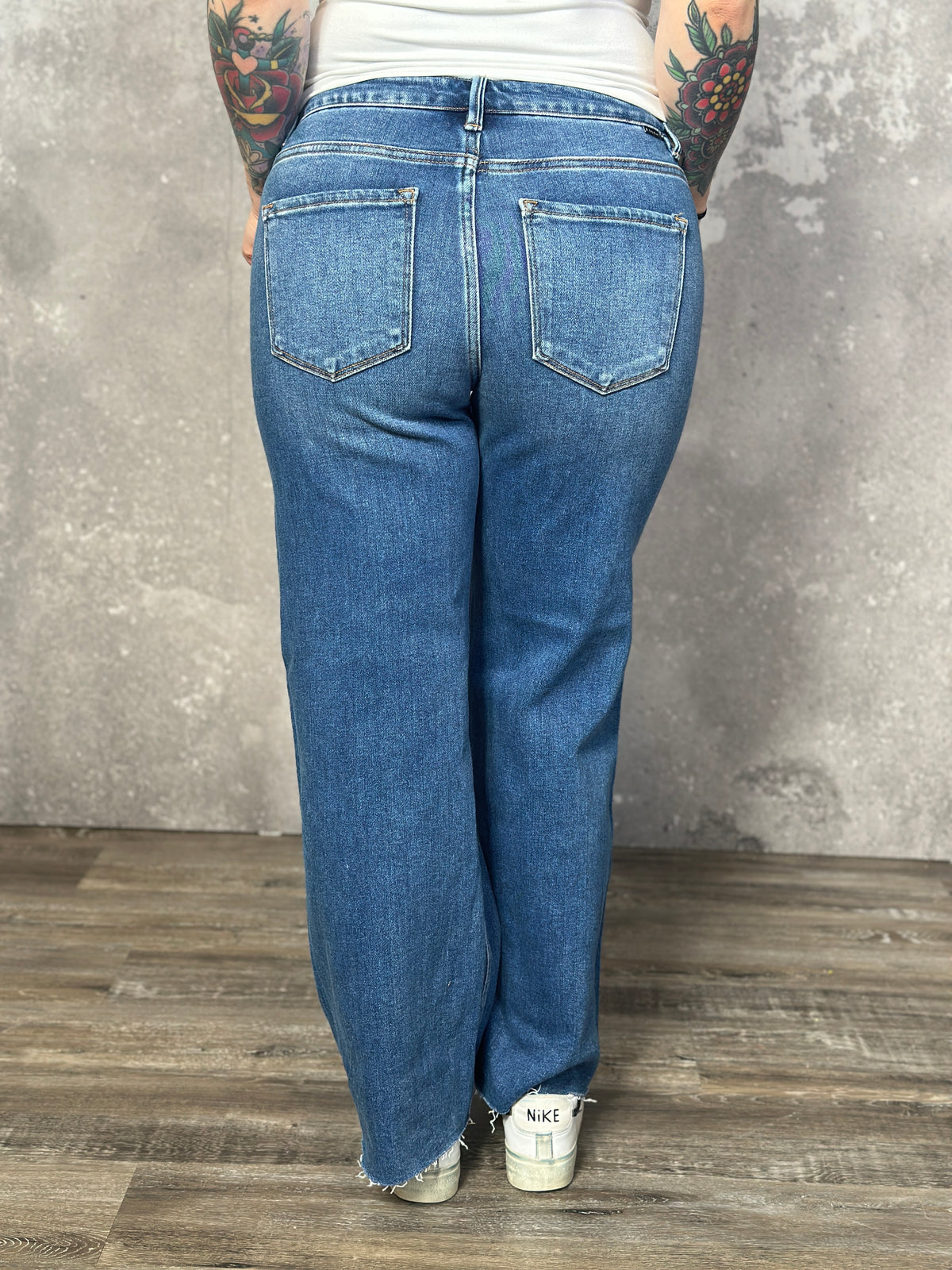 Risen Mid Rise Wide Crop Jean  (Regular and Plus Size)