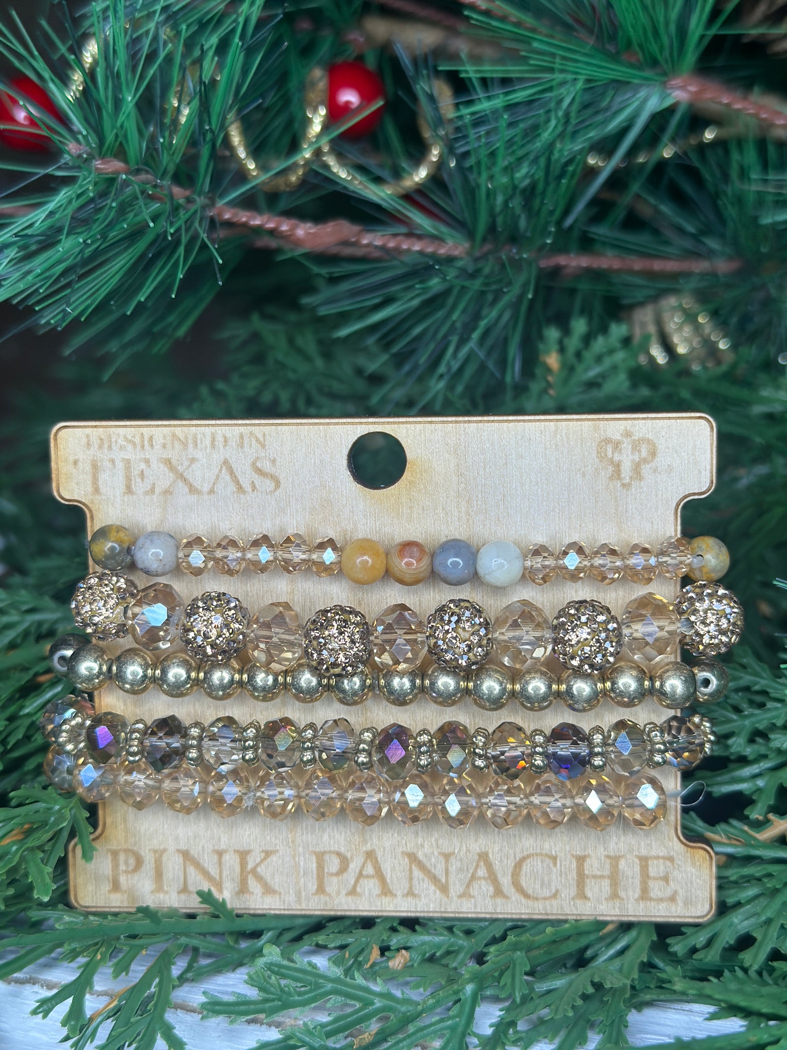 5 Strand Glitz Bracelet - Bronze