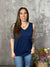 Pocket Vneck Tank - Navy (Small - 3X)
