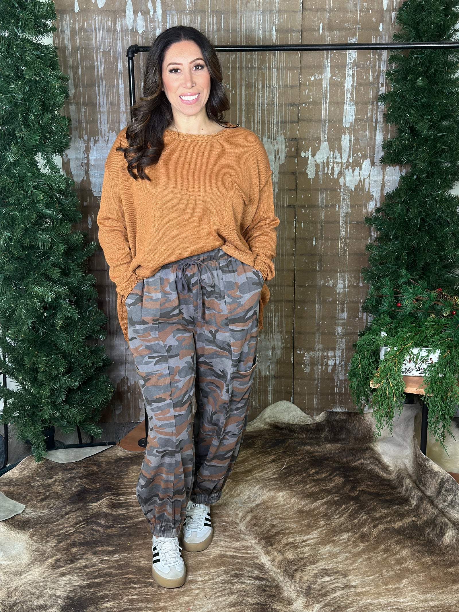 Rust/Grey Camo Jogger Pant