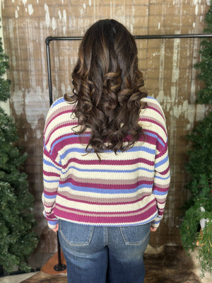 Purple Magenta Stripe Sweater