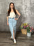 The Brey Denim Skirt with front slit (Small - 3X)