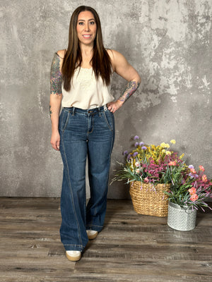 Judy Blue Wide Leg Trouser Side Seam Jean (sizes 1/25-24W) Bestselling RESTOCK
