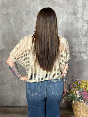 Fish Net Natural Sweater Top
