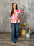 Pink and Ivory Ruffle Sleeve Top