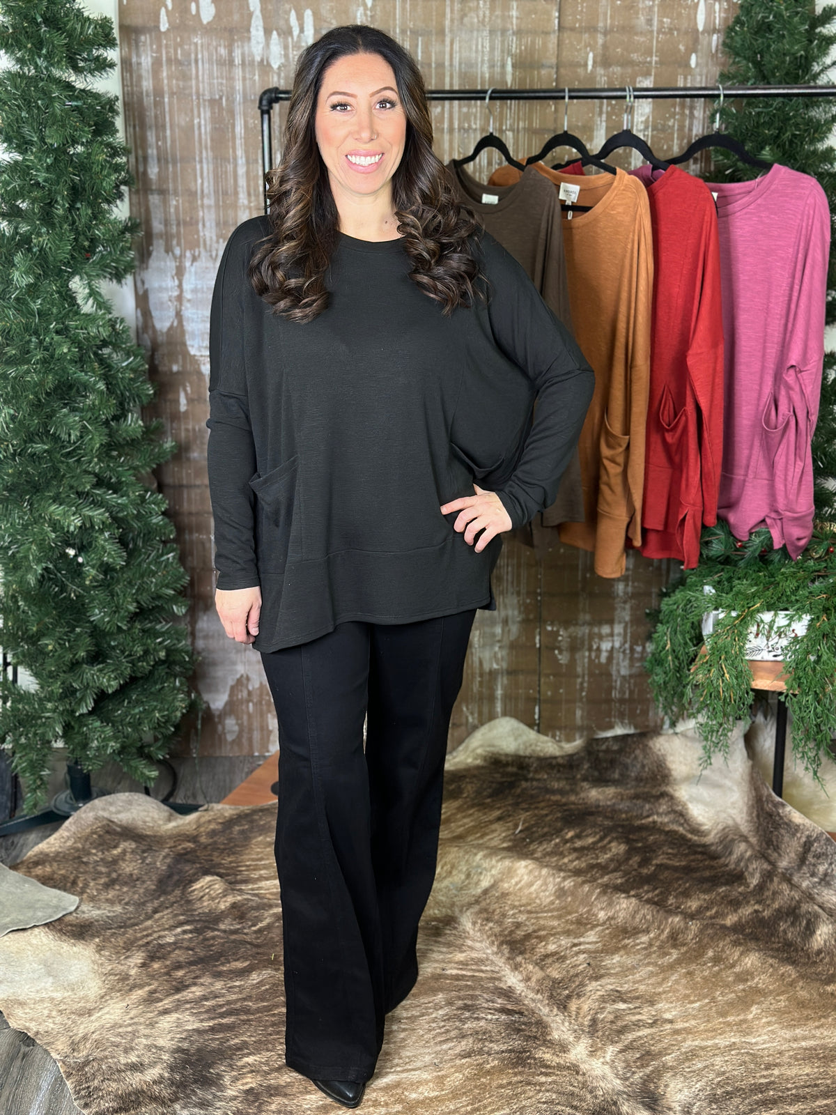 DOORCRASHER - Pocket Tunic Top - Black  (Small - 3X) - FINAL SALE