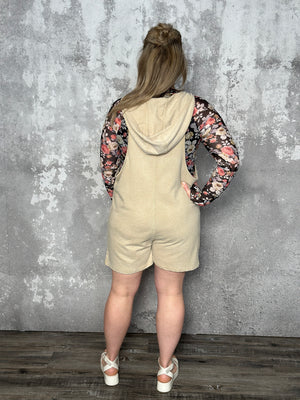 Hooded Lounge Romper - Vintage Taupe (Small - 3X)