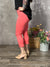 Hyperstretch Pull On Capri - Coral (Small - 3X)