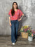 The Wrinkle Free Short Sleeve Top - Red/Pink/Orange Paisley (Small - 3X)