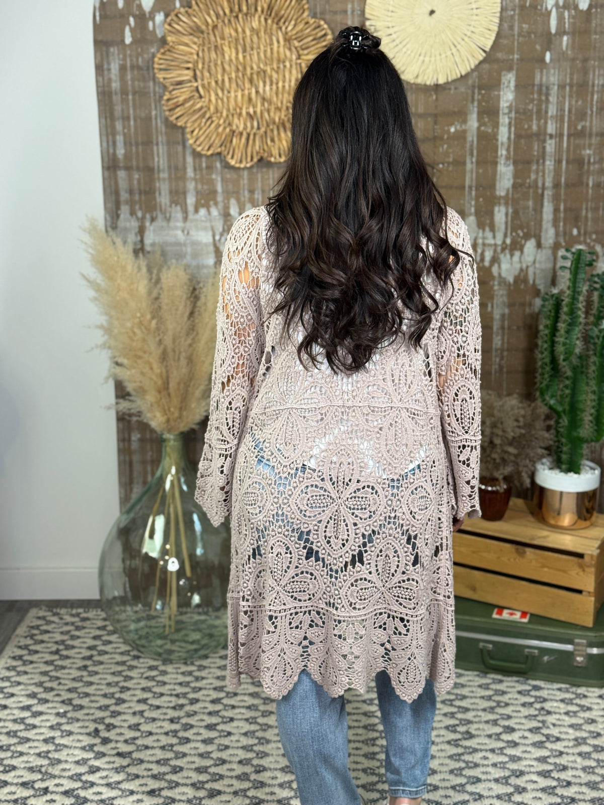 The Crochet Cardigan/Duster - Taupe