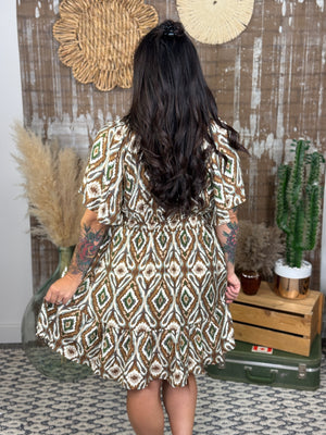 Geo Earth Tone Dress
