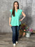 The Wrinkle Free Lizzie Ruffle Tank - Mint (Small - 3X)