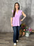 The Wrinkle Free Lizzie Ruffle Tank - Lilac (Small - 3X)