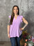 The Wrinkle Free Lizzie Ruffle Tank - Lilac (Small - 3X)
