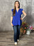The Wrinkle Free Lizzie Ruffle Tank - Blue (Small - 3X)