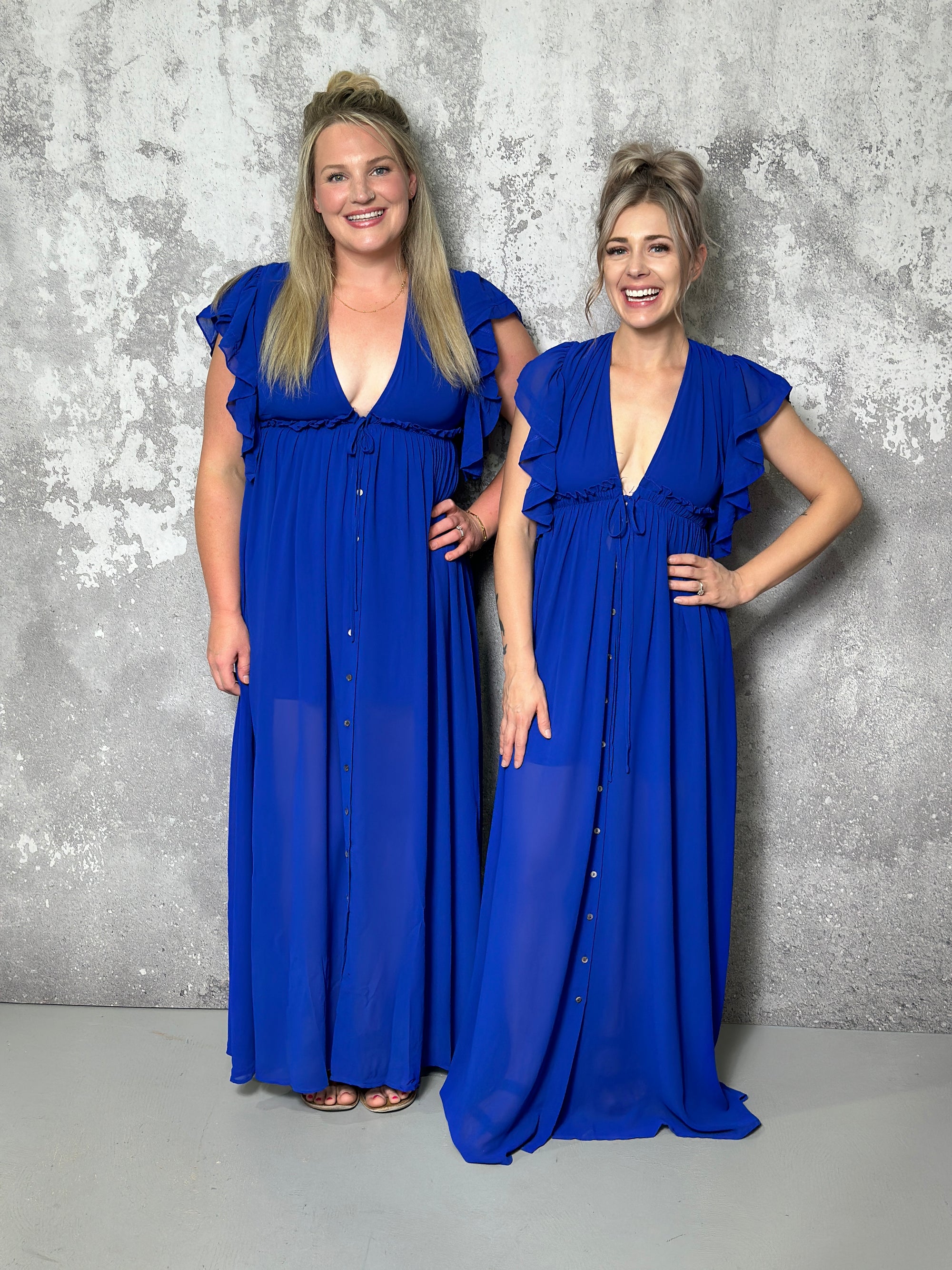 Royal Blue Ruffle Dress - FINAL SALE