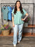 Soft Hacci V Neck Top - Kelly Green