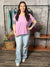 Soft Hacci V Neck Top - Mauve
